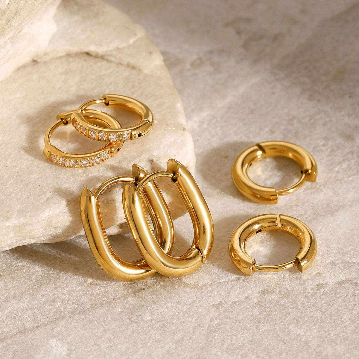 Clustered Hoops - 18K PVD Gold Plated